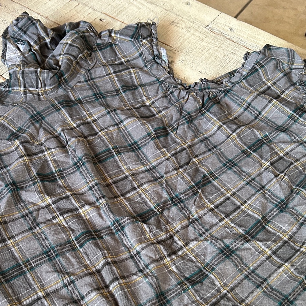 Torrid Gray and Green Plaid Top